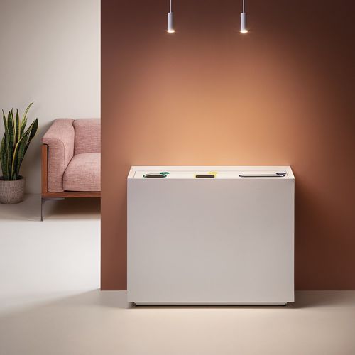 Public trash can - ZELL - Made Design Barcelona - recycling / sheet metal / with lid