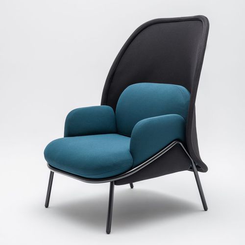 Contemporary visitor armchair - MESH MEDIUM-BACK - MDD - fabric / powder-coated steel / high-back