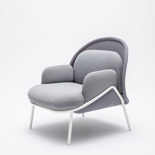 Contemporary visitor armchair - MESH LOW-BACK - MDD - fabric / powder-coated steel / high-back