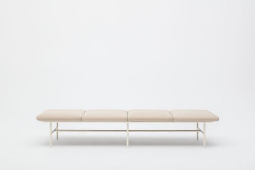 Modular upholstered bench - AGORA - MDD - contemporary / fabric / powder-coated steel