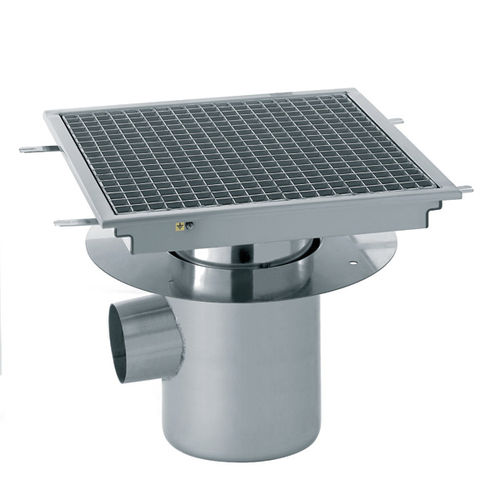 Metal floor drain - 507 160 - Tournus - for kitchen / grated / vertical