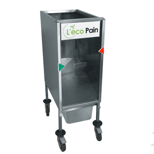 Waste trolley - L'ECOPAIN - Tournus - for commercial kitchen / stainless steel / polypropylene