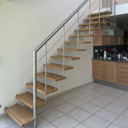 Straight staircase - Créateur d'escaliers Treppenmeister - wooden step / wooden / home