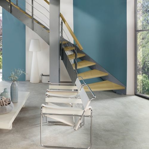 Straight staircase - LOFT - Créateur d'escaliers Treppenmeister - quarter-turn / wooden step / wooden