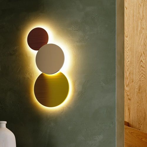 Minimalist design wall light - BRAWALL - lumen center italia srl - indoor / lacquered aluminum / round