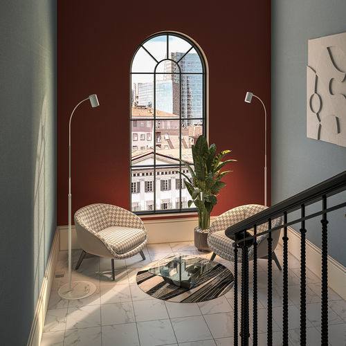 Floor-standing lamp - LUXSI 11 - lumen center italia srl - metal / marble / contemporary