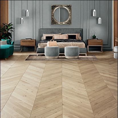 Engineered parquet floor - MITERED 45° - DESIGN PARQUET - iroko / jatoba / merbau