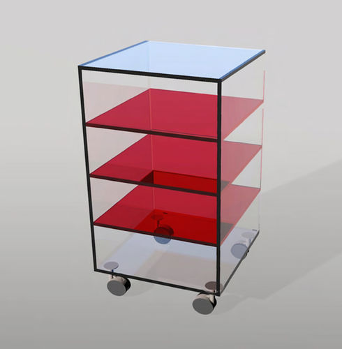 Shelf on casters - TI VEDO - VB Glass - contemporary / glass