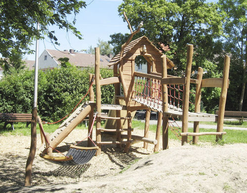Public play structure - LA CAGE AUX OISEAUX A58 - Pro Urba - Aqua Pro Urba - wooden