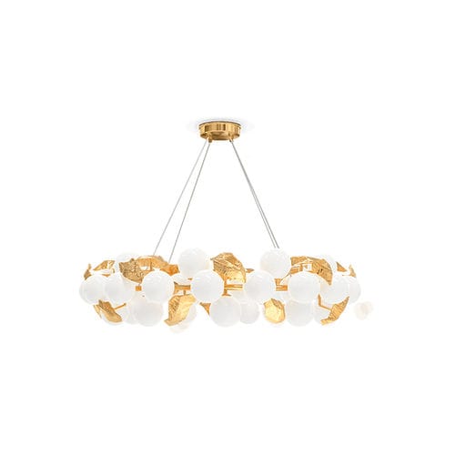 Contemporary chandelier - HERA ROUND I - BOCA DO LOBO - frosted glass / polished brass / commercial