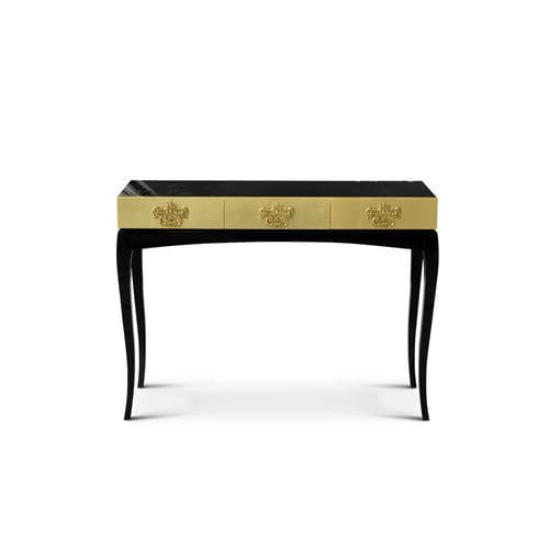 Traditional sideboard table - TRINITY GOLD - BOCA DO LOBO - mahogany / wooden base / rectangular