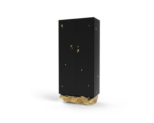 Floor storage cabinet - ANGRA - BOCA DO LOBO - contemporary / lacquered wood / brass