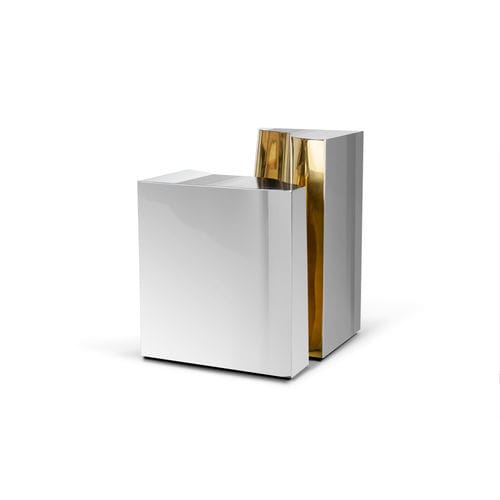 Contemporary side table - LAPIAZ - BOCA DO LOBO - wood veneer / polished brass base / wooden base