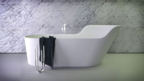 Oval bathtub - GLOW RIGHT - KNIEF & CO. GmbH - free-standing / Solid Surface / white