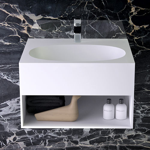 Wall-mounted washbasin cabinet - PRIME - KNIEF & CO. GmbH - wooden / Solid Surface / contemporary