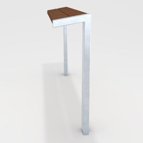 Stand-up bench - SKOP - NORCOR MOB.URBAIN - contemporary / wooden / stainless steel