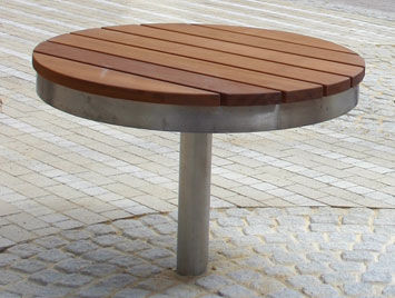 Exotic wood high bar table - FUMADORA - NORCOR MOB.URBAIN - round / custom / commercial