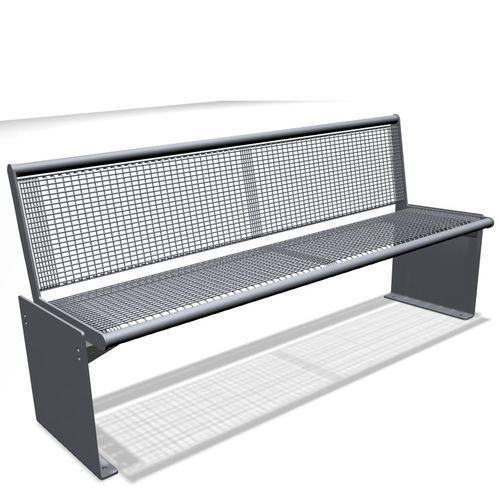 Contemporary public bench - CONTEMPLA-METAL - NORCOR MOB.URBAIN - sheet steel / steel / mesh