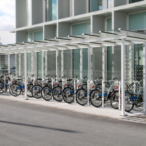 Modular cycle shelter - 5-GLS - NORCOR MOB.URBAIN - steel / for public space / for urban areas