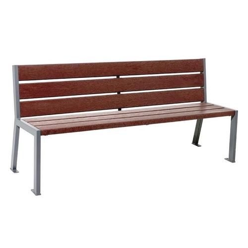 Contemporary public bench - PURE - NORCOR MOB.URBAIN - steel / recycled plastic / with backrest
