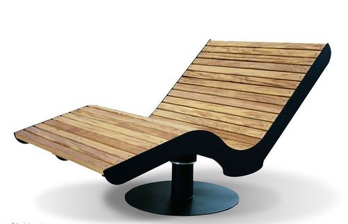 Contemporary sun lounger - TANGO - NORCOR MOB.URBAIN - pine / galvanised steel / thermo-lacquered steel