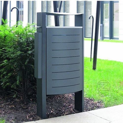 Public trash can - KORB - NORCOR MOB.URBAIN - floor-standing / thermo-lacquered steel / cast aluminum