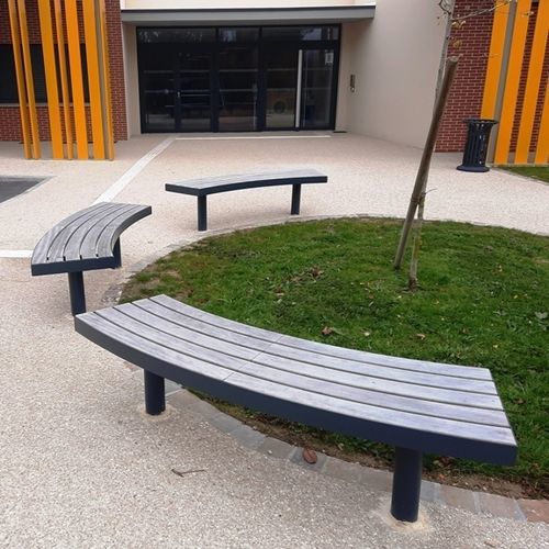 Contemporary public bench - TREE SEAT - NORCOR MOB.URBAIN - stainless steel / in lacquered stainless steel / pine