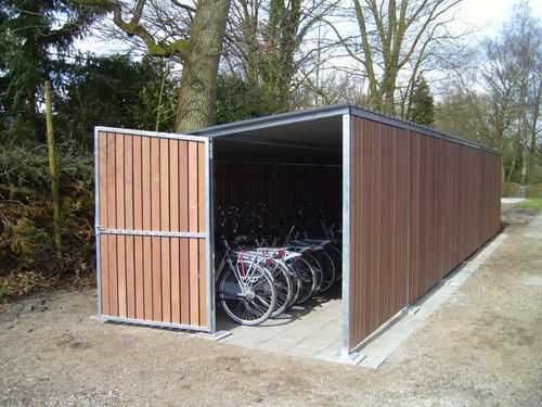 Modular cycle shelter - N&deg;5-E-TEL - K - NORCOR MOB.URBAIN - secure / thermo-lacquered steel / zinc-coated steel