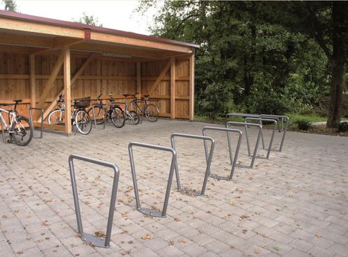Floor-mounted bike stand - TRAPEZIS - NORCOR MOB.URBAIN - for public space / steel / commercial