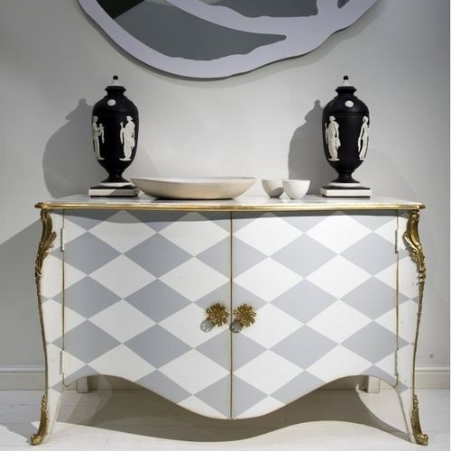 Louis XV style sideboard - 696 series - MOISSONNIER - lacquered wood / beech / with swing doors