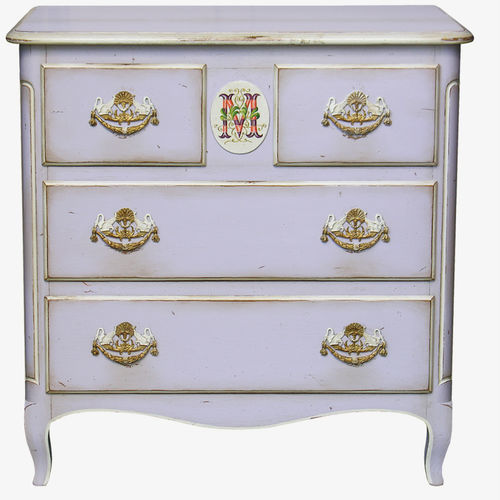 Transition style chest of drawers - MEDAILLION  - MOISSONNIER - lacquered wood / oak / with drawer