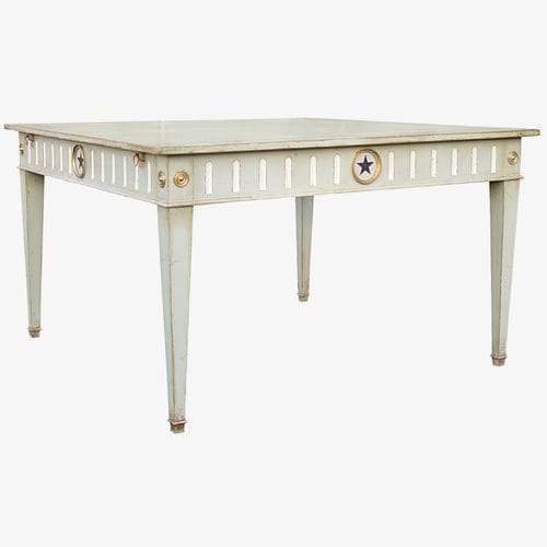 Louis XVI style table - 654 B - MOISSONNIER - beech / lacquered wood / beech base