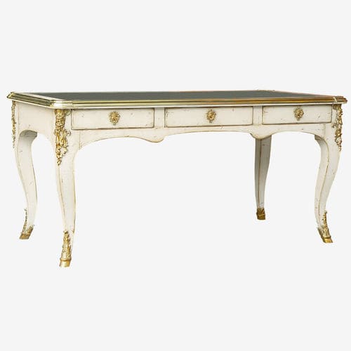 Free-standing desk - 714 series - MOISSONNIER - Louis XV style / beech / leather