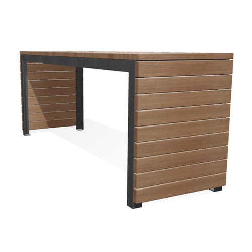 Traditional table - WOODROW - miramondo - wooden / metal / metal base