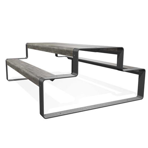 Contemporary picnic table - OUTLINE  - miramondo - metal / HPL / galvanised steel base