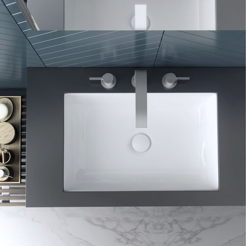 Built-in washbasin - KALDERA 56 - Victoria + Albert - limestone / resin / rectangular