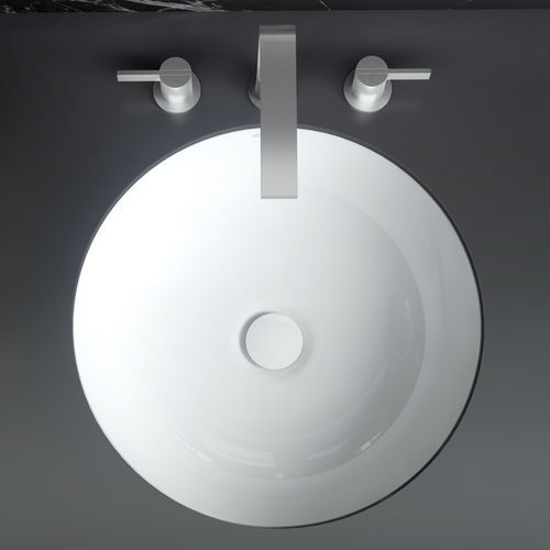 Integrated washbasin - KAALI 48 - Victoria + Albert - limestone / resin / round