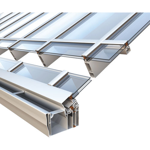 Fixed glass roof - SMARTIA M10800 - ALUMIL - aluminum / insulated / pyramid type