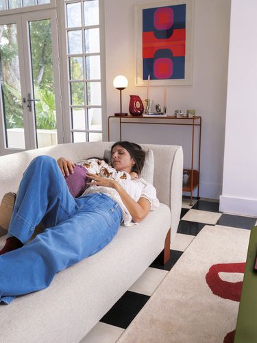 Contemporary sofa - VOULEZ-VOUS - FERMOB - fabric / polyurethane foam / polyester