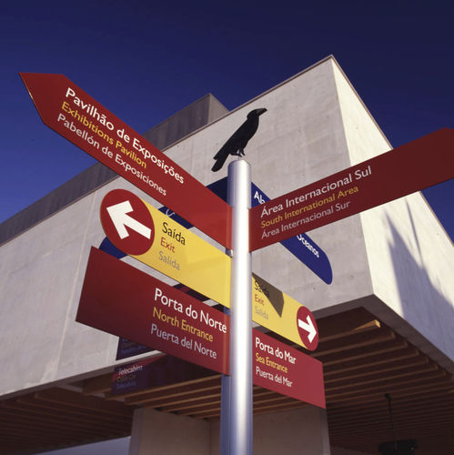 Aluminum signboard - Poste Larus - LARUS DESIGN - orientation / double-sided / outdoor