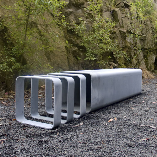 Minimalist design public bench - RUA - LARUS DESIGN - steel / without backrest / without armrests