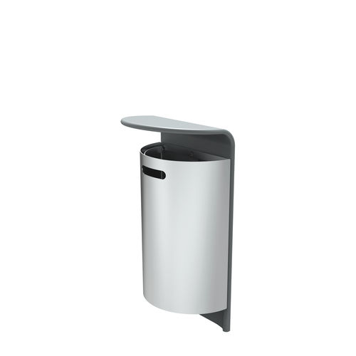 Public trash can - CAIS - LARUS DESIGN - wall-mounted / hanging / stainless steel
