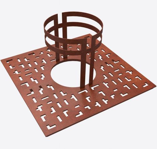Square tree grate - TETRIS - LARUS DESIGN - COR-TEN® steel