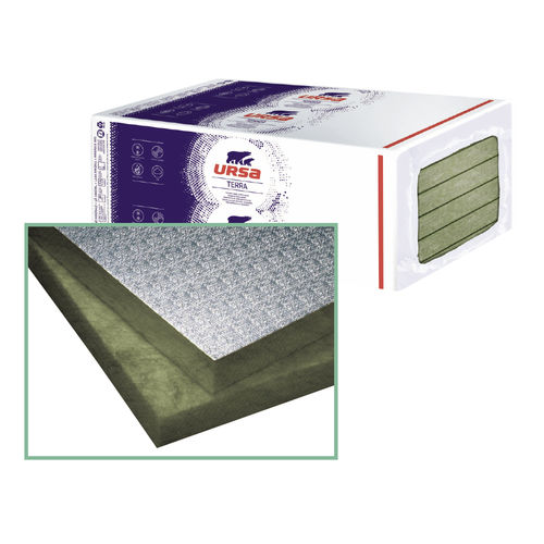 Thermal-acoustic insulation - TERRA : ALU - URSA France - glass wool / rigid panel / for roof