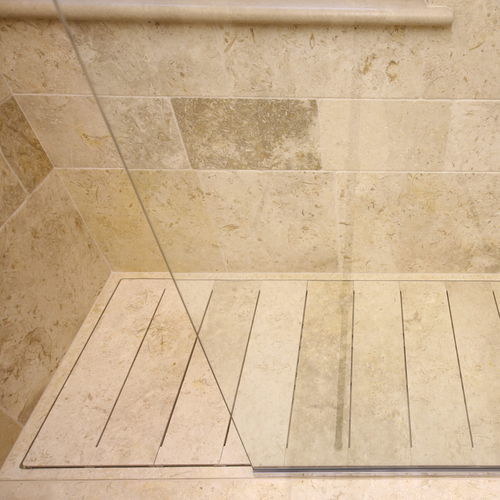 Jerusalem stone shower tray - Pietra di gerusalemme - rectangular / other shapes / raised