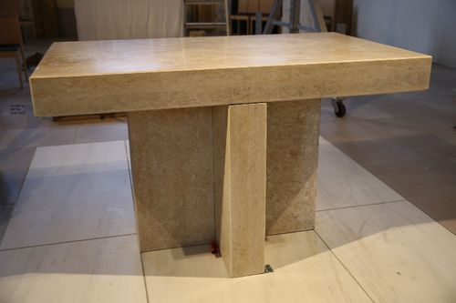 Jerusalem stone altar - GOLD GREY - Pietra di gerusalemme