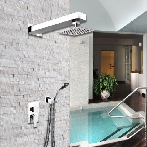 Wallmounted shower set DEBR02Q Ama Luxury Shower contemporary / with hand shower / with