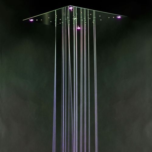 Recessed ceiling shower head - UR9500LT - Ama Luxury Shower - square / rain / with built-in light