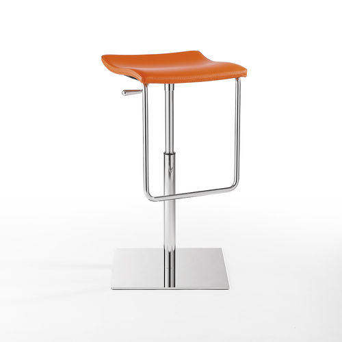 Contemporary bar stool - TOM SG - Julia - leather / steel base / upholstered