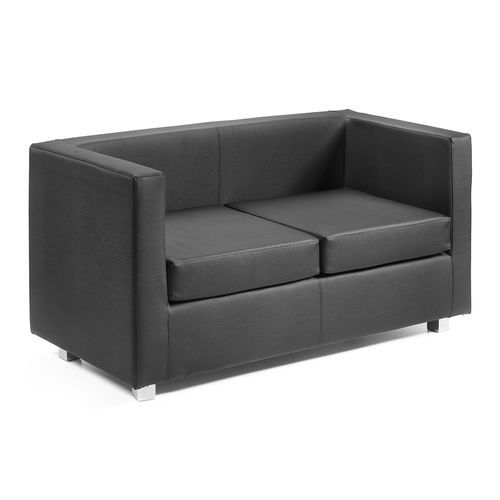 Contemporary sofa - QUADRA - Julia - fabric / leather / black